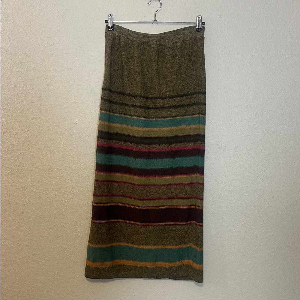DOUBLE D RANCH- Southwest Stripped Knit Maxi Skirt Linen/ Nylon Blend Size XS